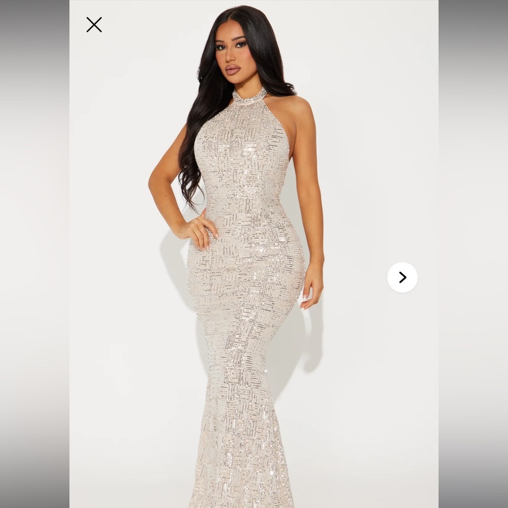 Sequin Maxi Halted Dress